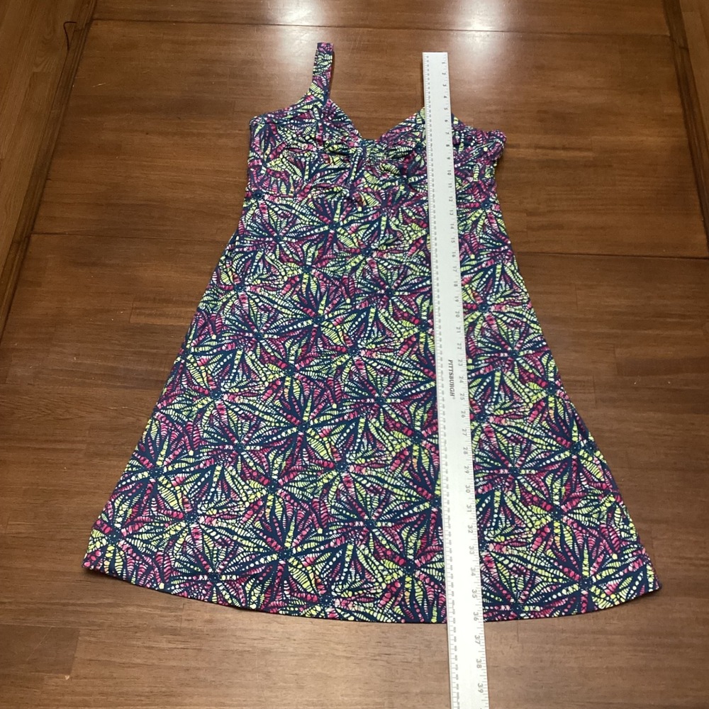 Patagonia Margot Dress Geometric Leaf Print Shelf Bra Large Normcore Athletic - Picture 3 of 8